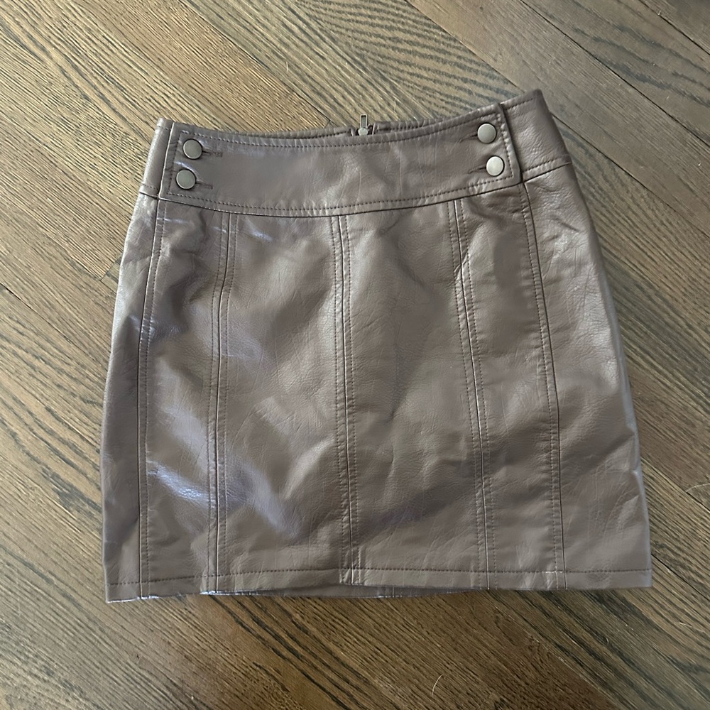 Preloved Free People Brown Faux Leather size 0 mini
